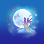七夕相会浪漫之夜单层免抠素材