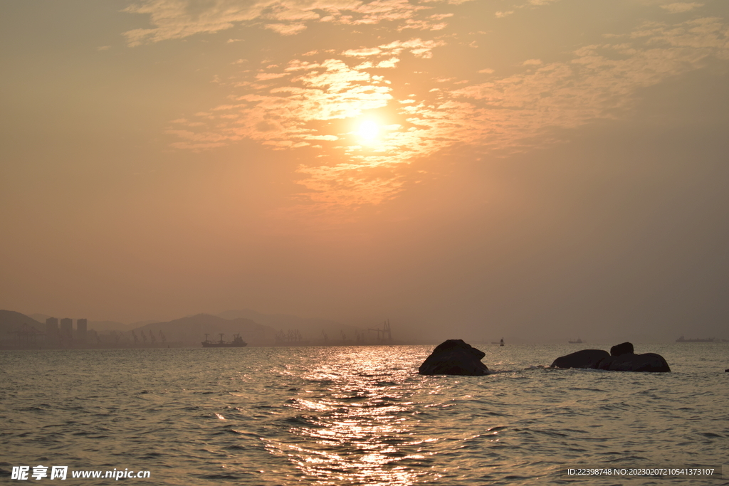 海边落日