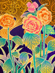 古典花卉插画荷花