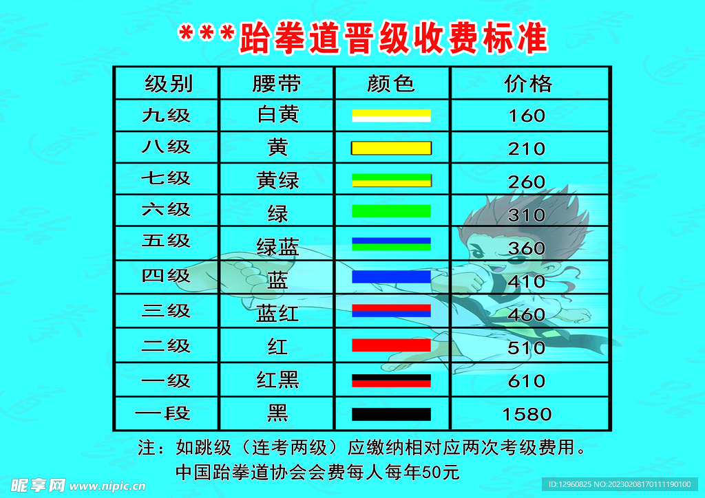 跆拳道晋级标准