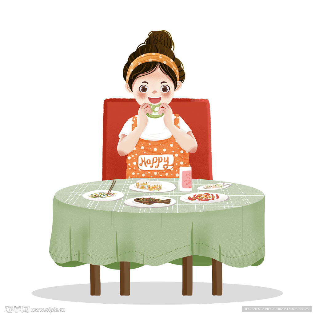 卡通餐桌吃饭
