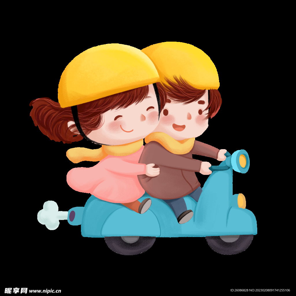 骑电瓶车的情侣