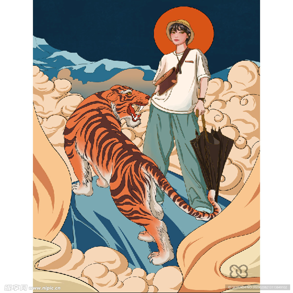  国潮插画 