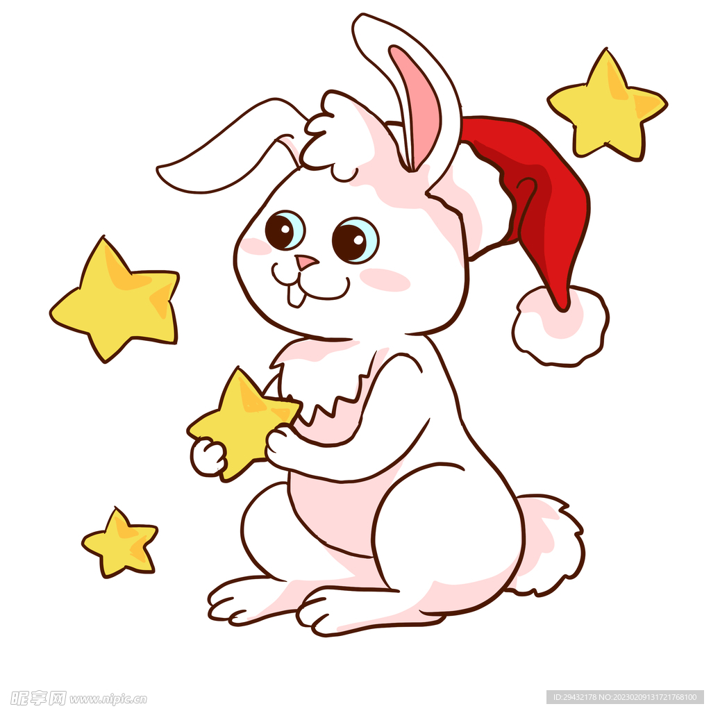 抱星星的小兔子