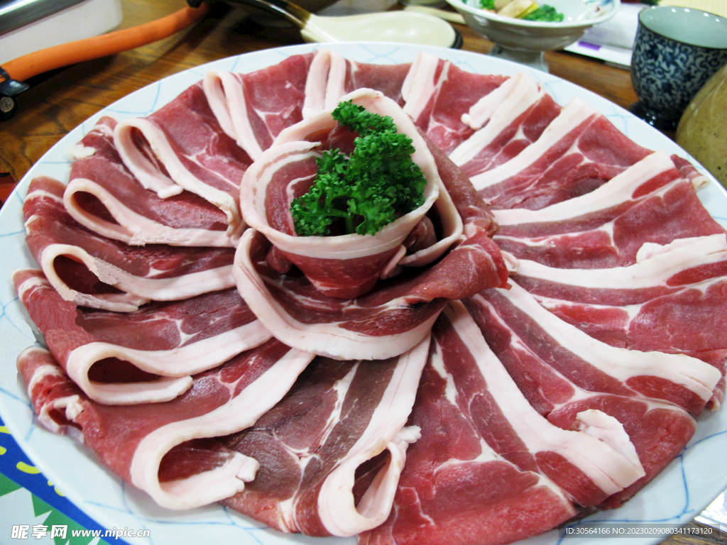 新鲜猪肉切片