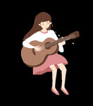 弹琴女孩