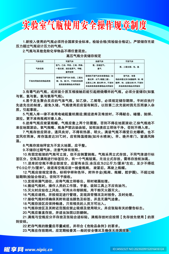 高压气瓶分类储存规定