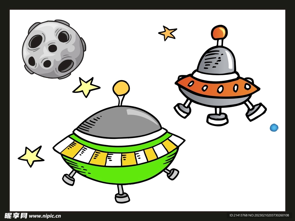 手绘宇宙飞船 