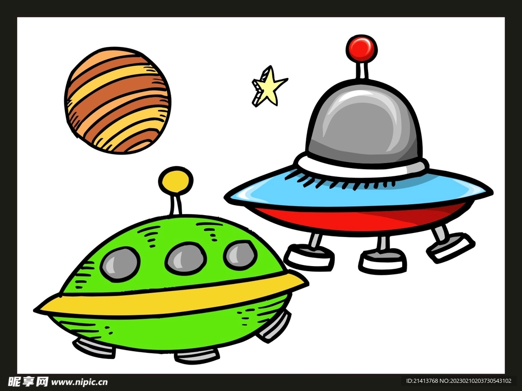 手绘宇宙飞船