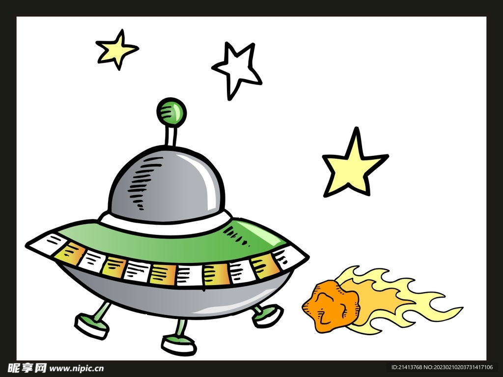 手绘宇宙飞船 
