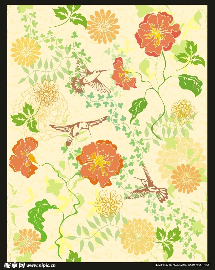手绘花卉背景