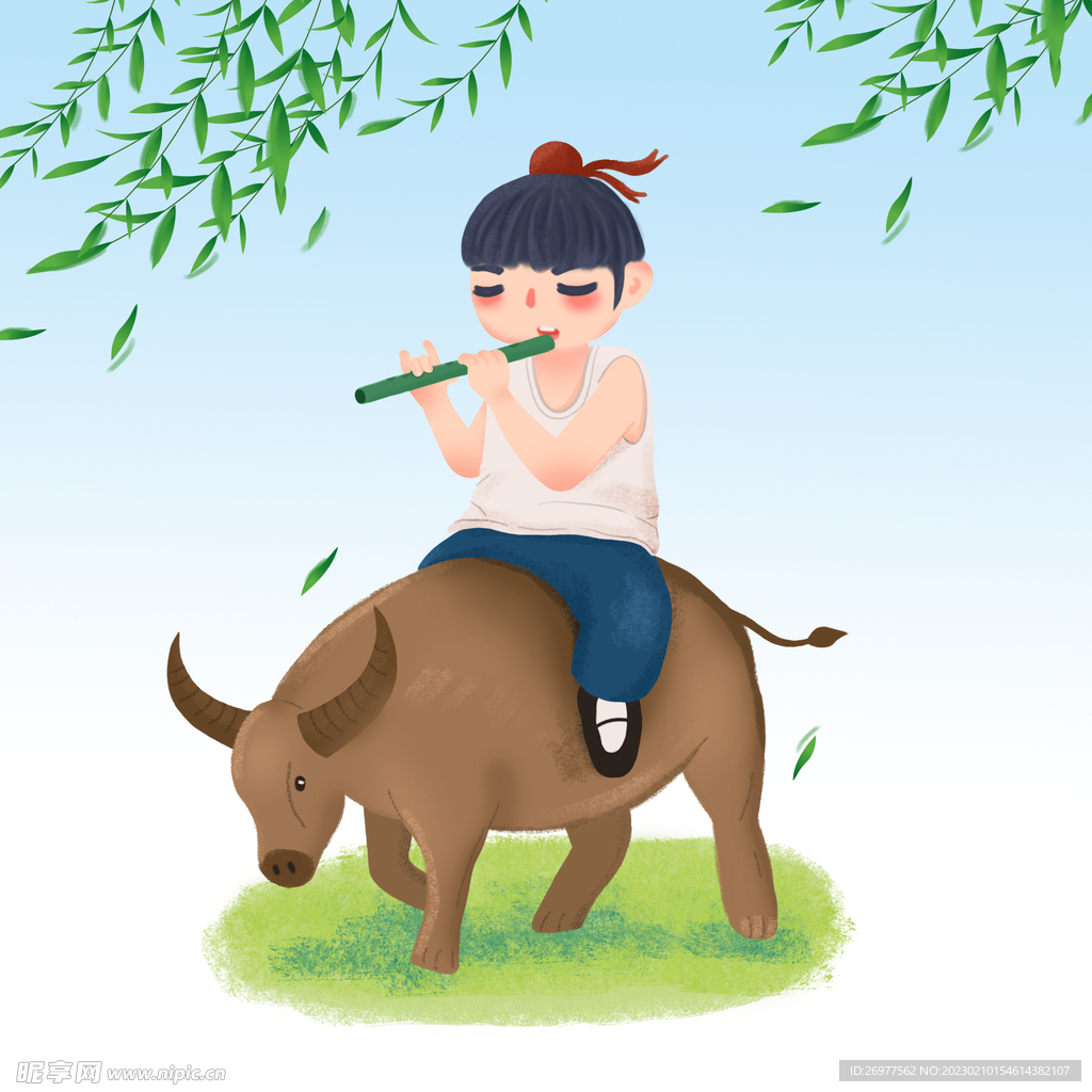  牧童放牛 