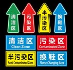 污染区清洁区半污染区换鞋区地贴