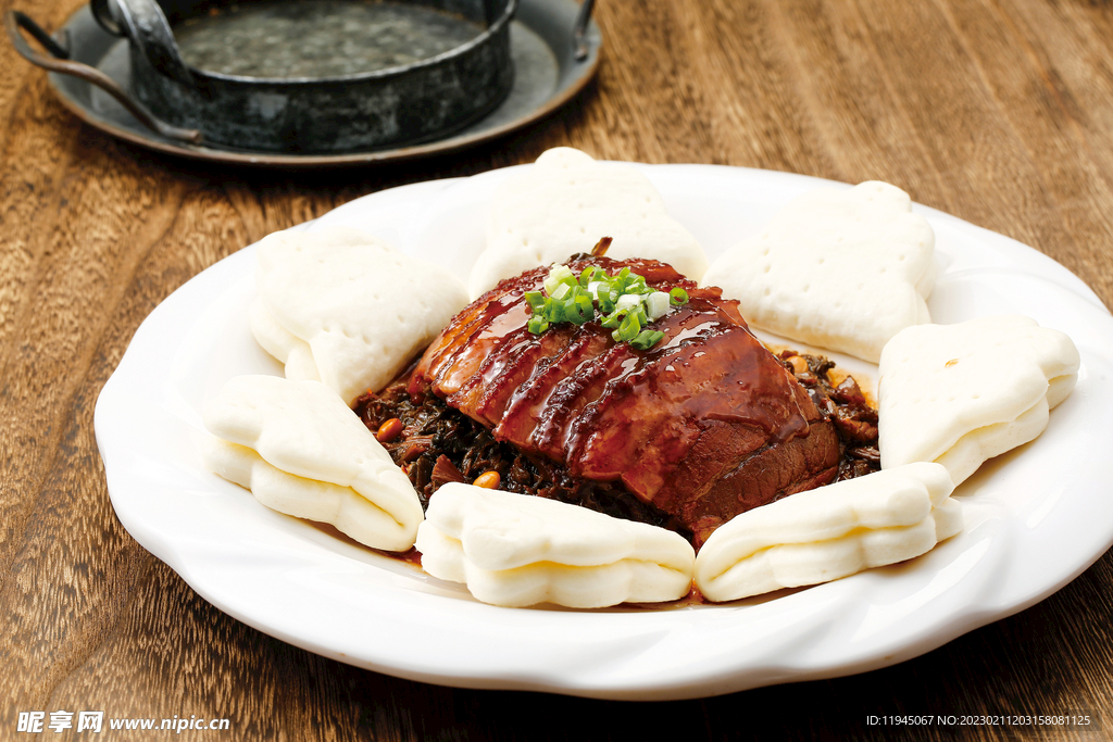 扣肉夹饼