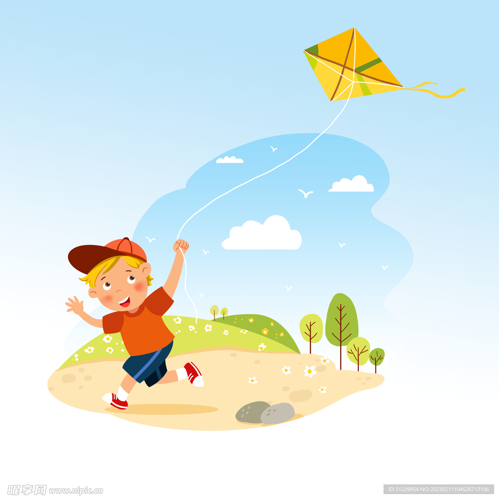  儿童放风筝