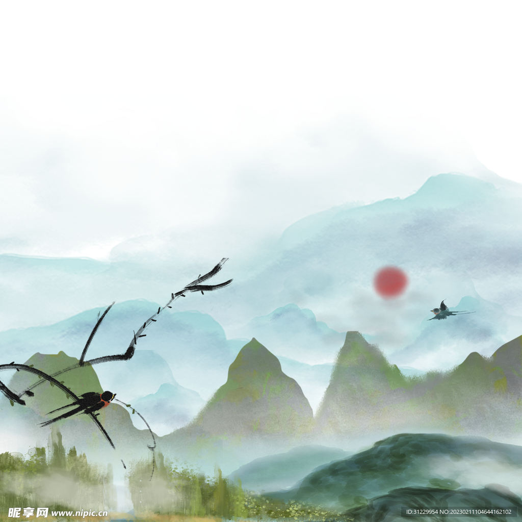  山水云雾风景 
