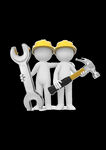 小人安全帽建筑工人插图