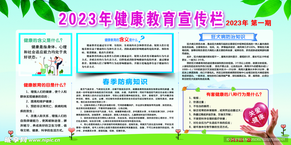 2023年健康教育宣传栏第一期