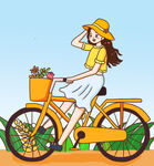  女孩春游 