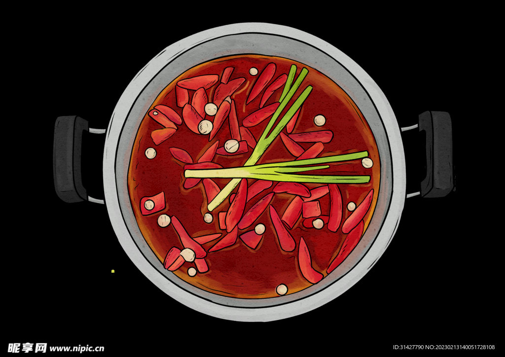 火锅锅底手绘