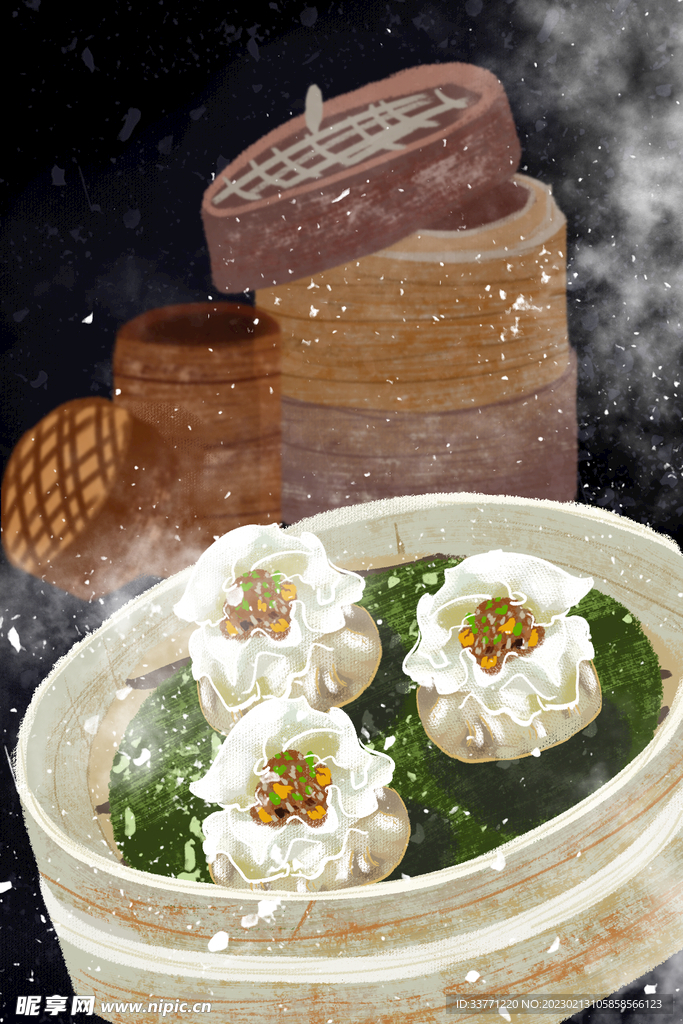烧卖插画