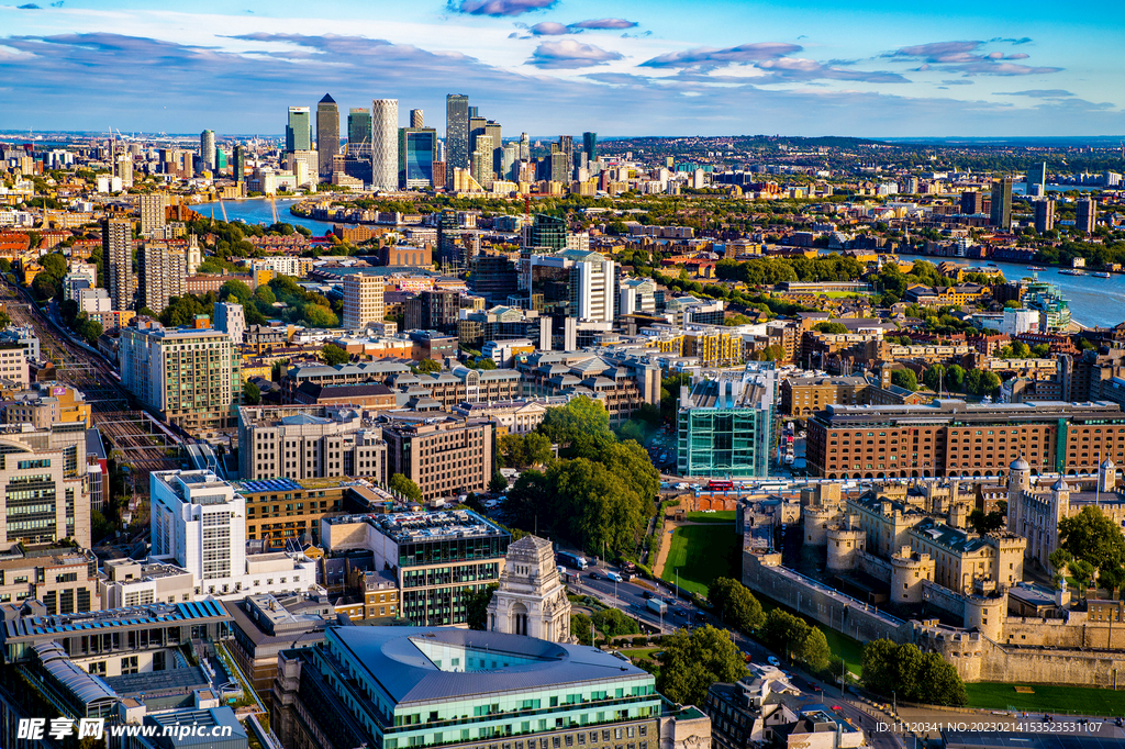 英国伦敦建筑鸟瞰视角