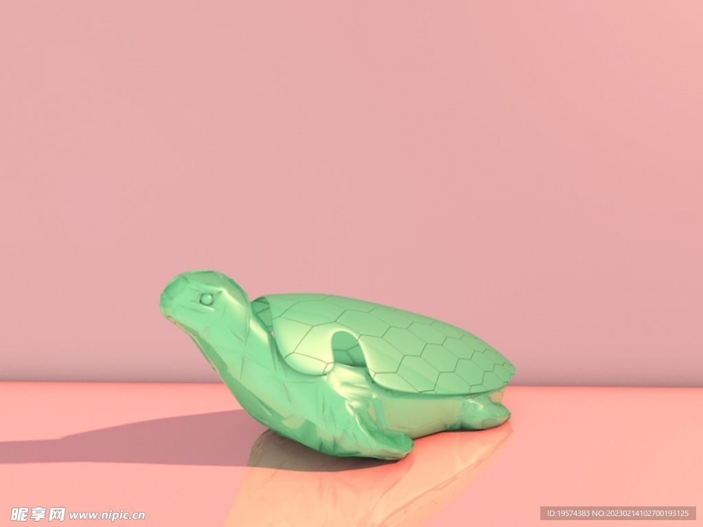 C4D模型乌龟游泳