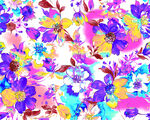 水彩花卉数码印花