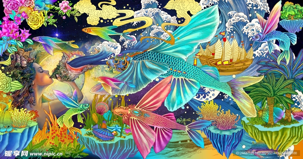 飞鱼插画