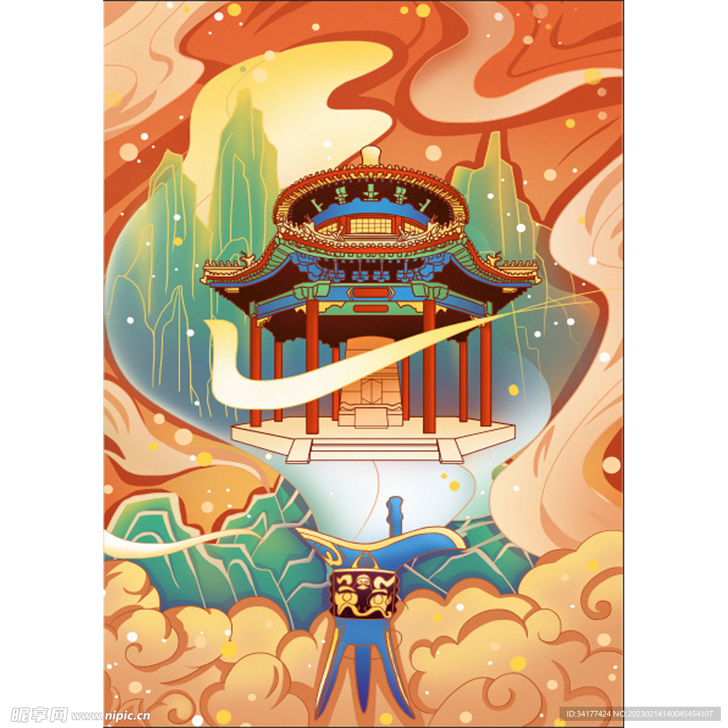  古建筑海报