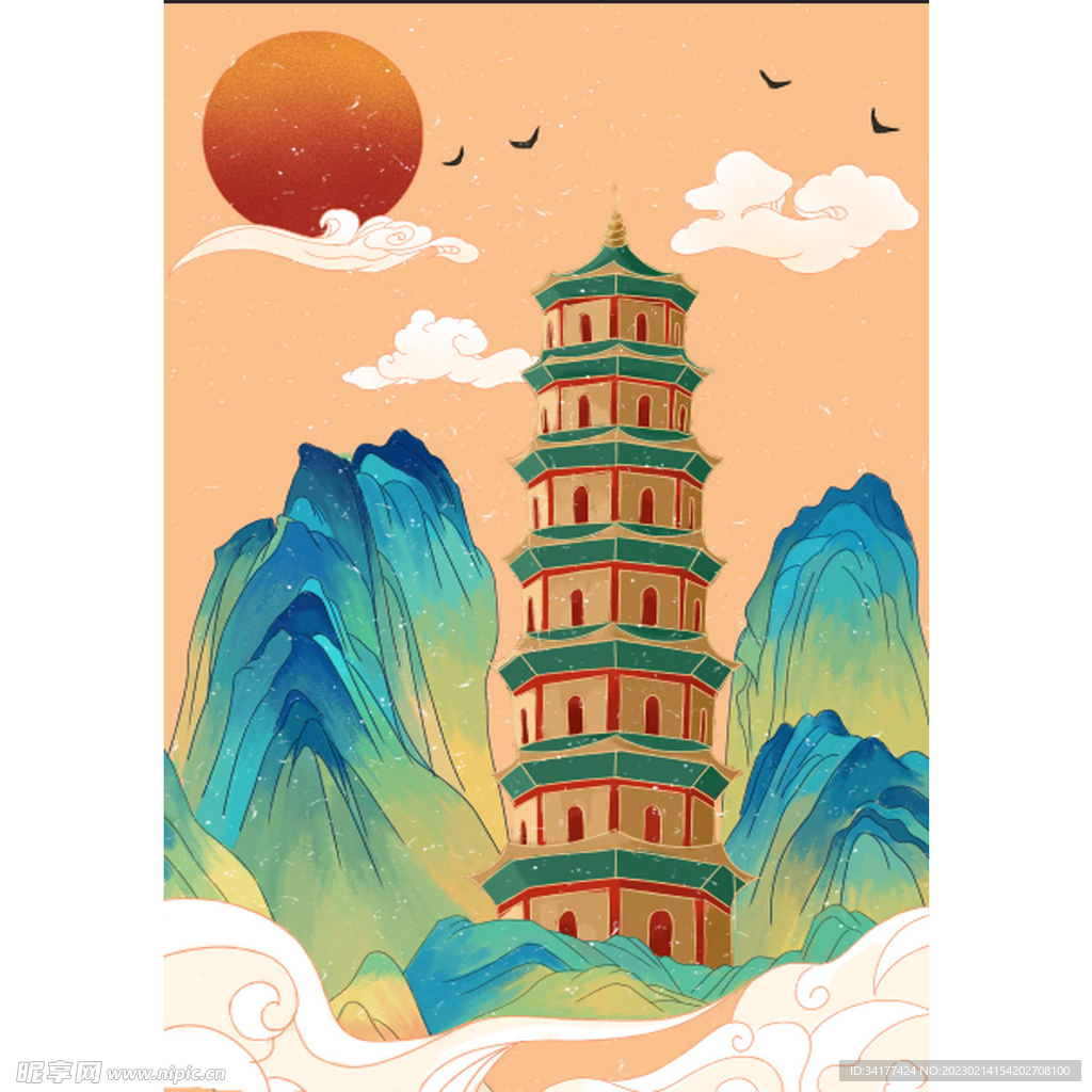 古建筑海报