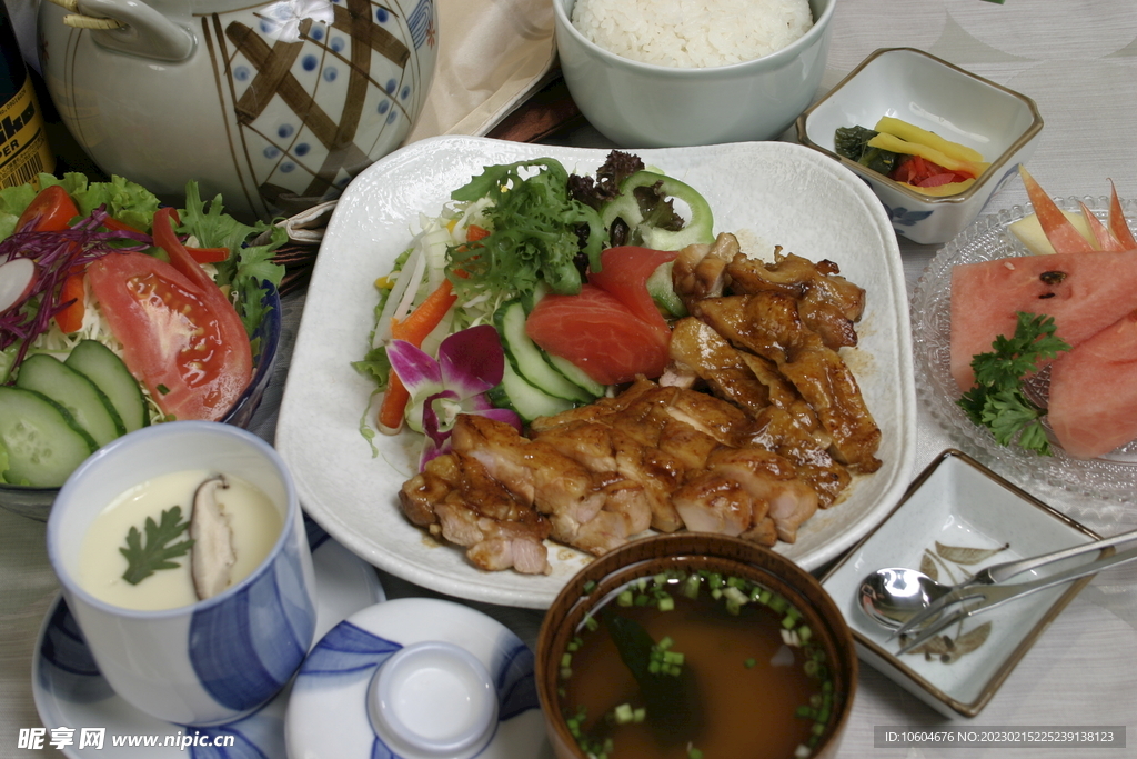 烤鸡排定食