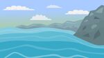 海景山景观插画矢量