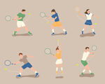 网球运动员插画