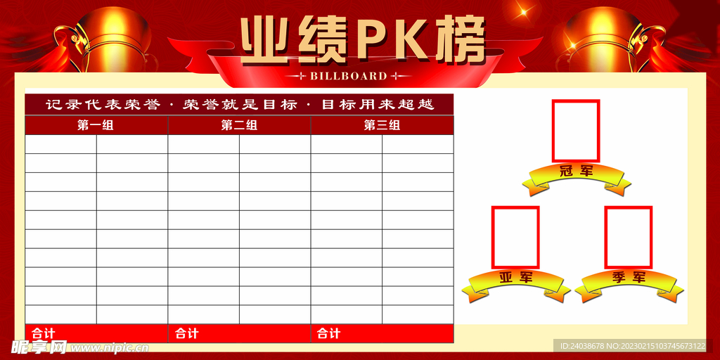 业绩pk榜