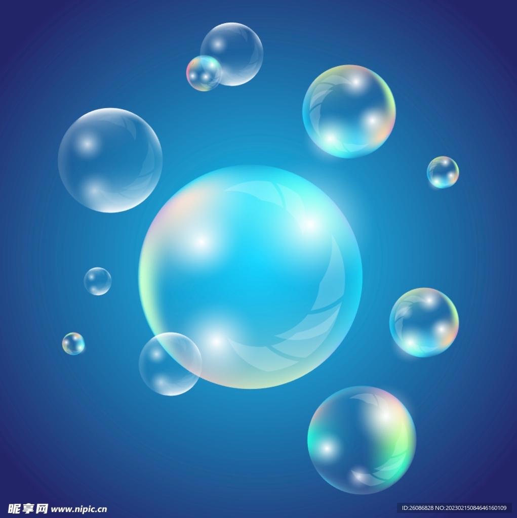 蓝色气泡元素