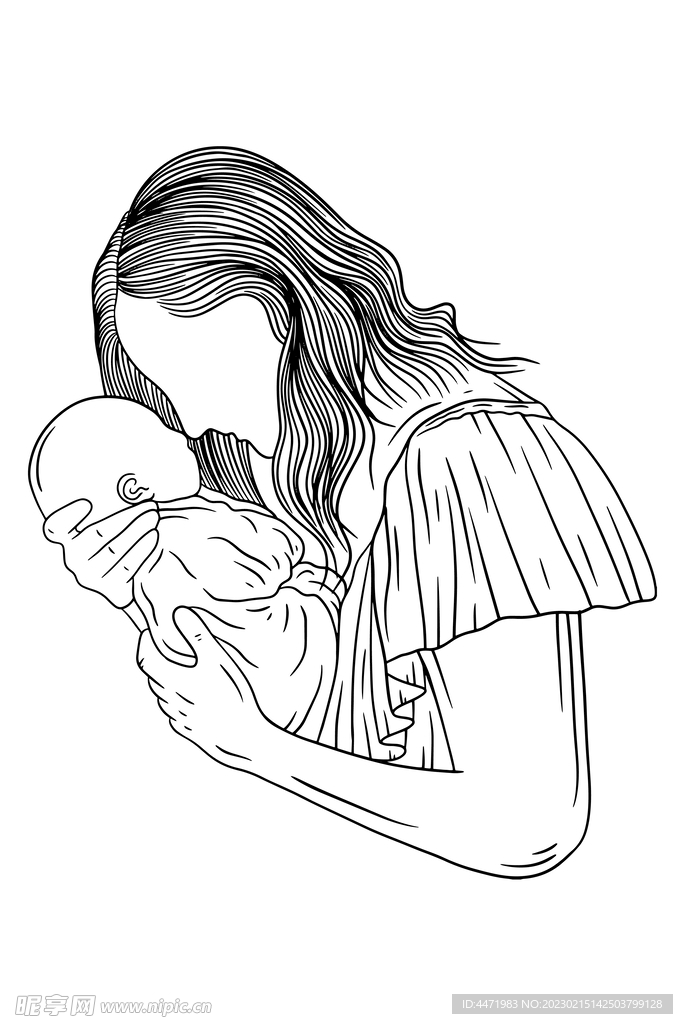 母爱插画 