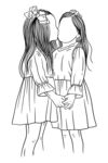 姐妹插画 