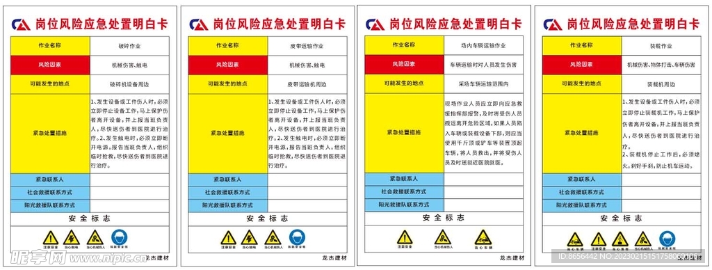 岗位风险应急处置明白卡