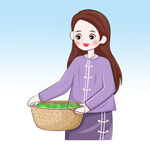  采茶叶的女孩 
