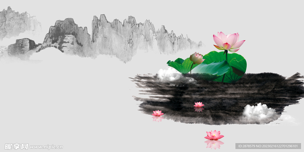 中国风荷花