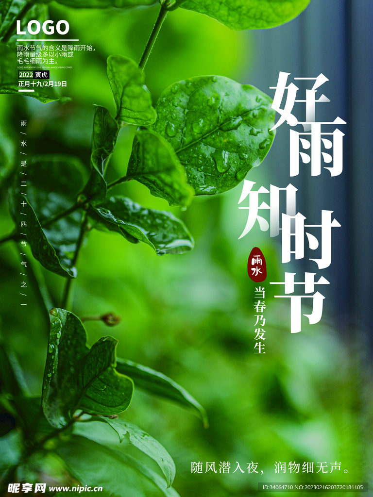 雨水摄影海报