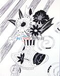 花瓶线描画儿童画