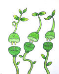绿色能源儿童画