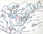 雪山儿童画