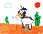 斑马儿童画