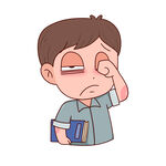 犯困的上班族男人卡通手绘