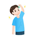 滴眼药水的小男孩