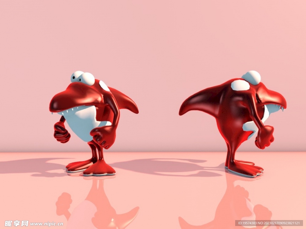 C4D模型卡通鲨鱼