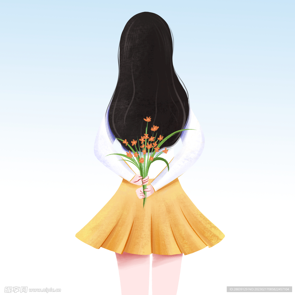  女孩背影 